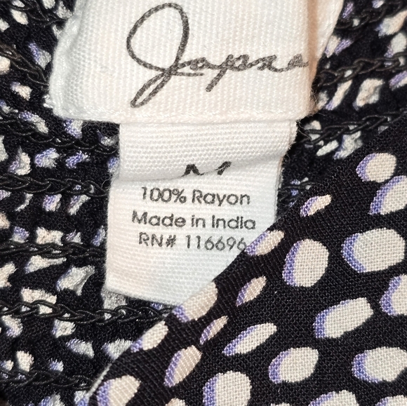 APNA Womens Black and White Polka Dot Ruffled Cap Sleeve Blouse - Picture 3 of 4